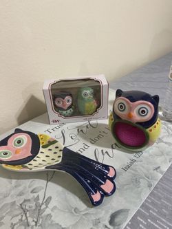 Owl Kitchen Set | Color: Green / Blue /