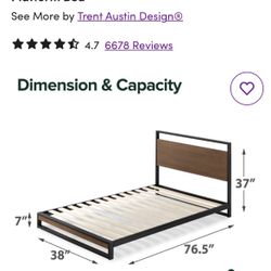 Twin Bed Bamboo With Metal Frame