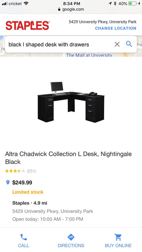 Altra Chadwick Collection L Desk Nightingale Black For In Open In The Appcontinue To Mobile Website