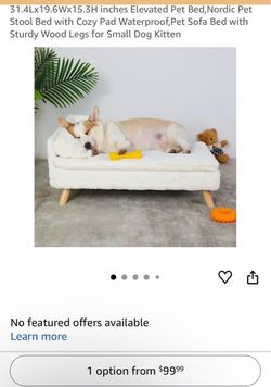 Elevated Nordic Pet Sofa Bed with Wood Legs