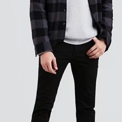 Levi's Mens 510 Skinny Fit Stretch Black Jeans - 34/32