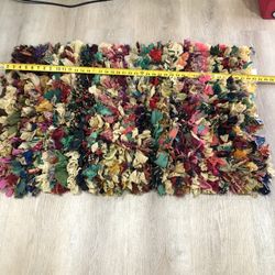 Handmade Bohemian Shaggy Rag Rug 25x42