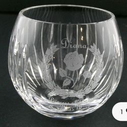 VTG Stuart Crystal Diana Princess of Wales Commemorative Votive Candle or Rose Bowl