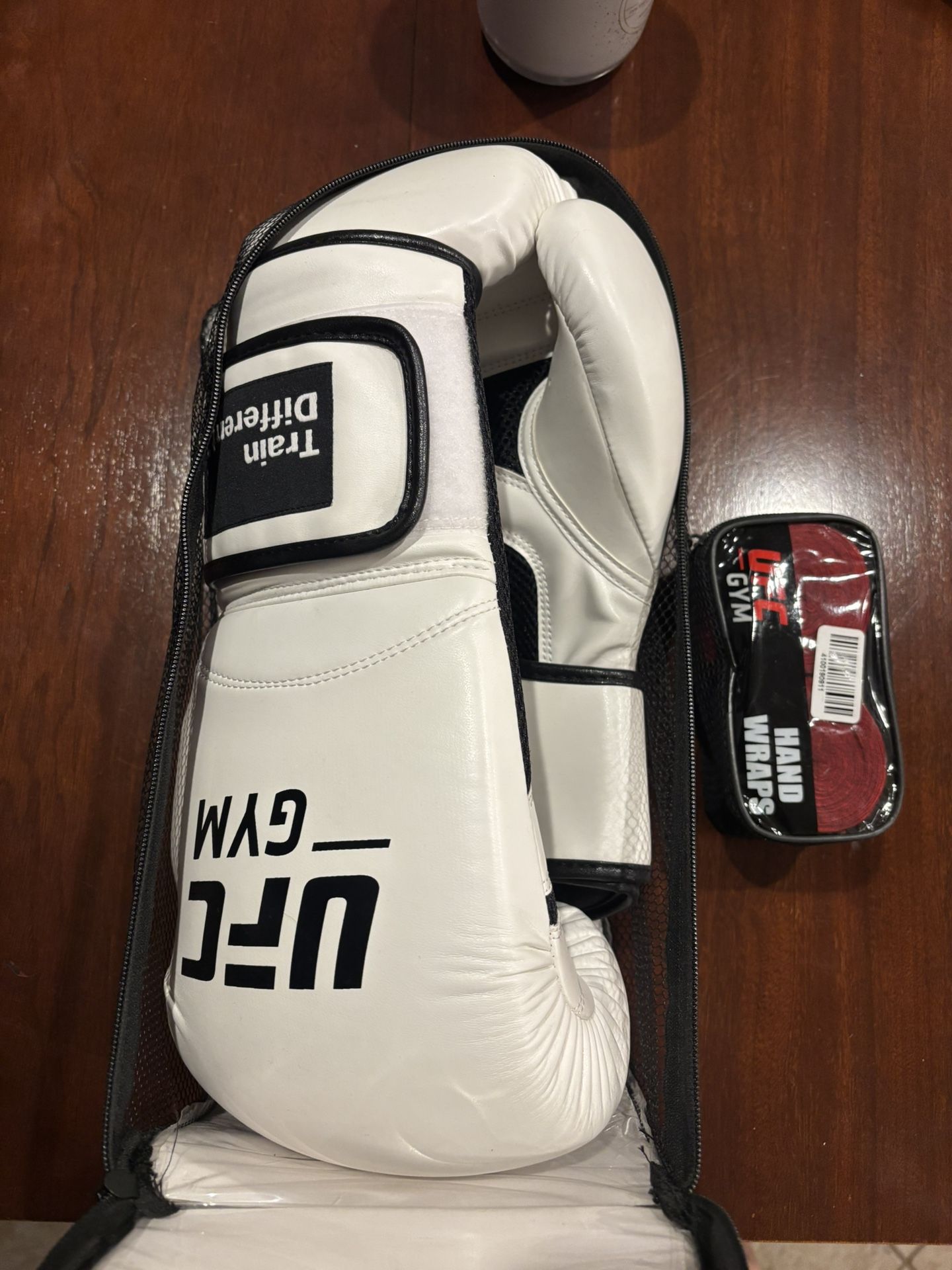 UFC Boxing Gloves And Red Wraps Bundle