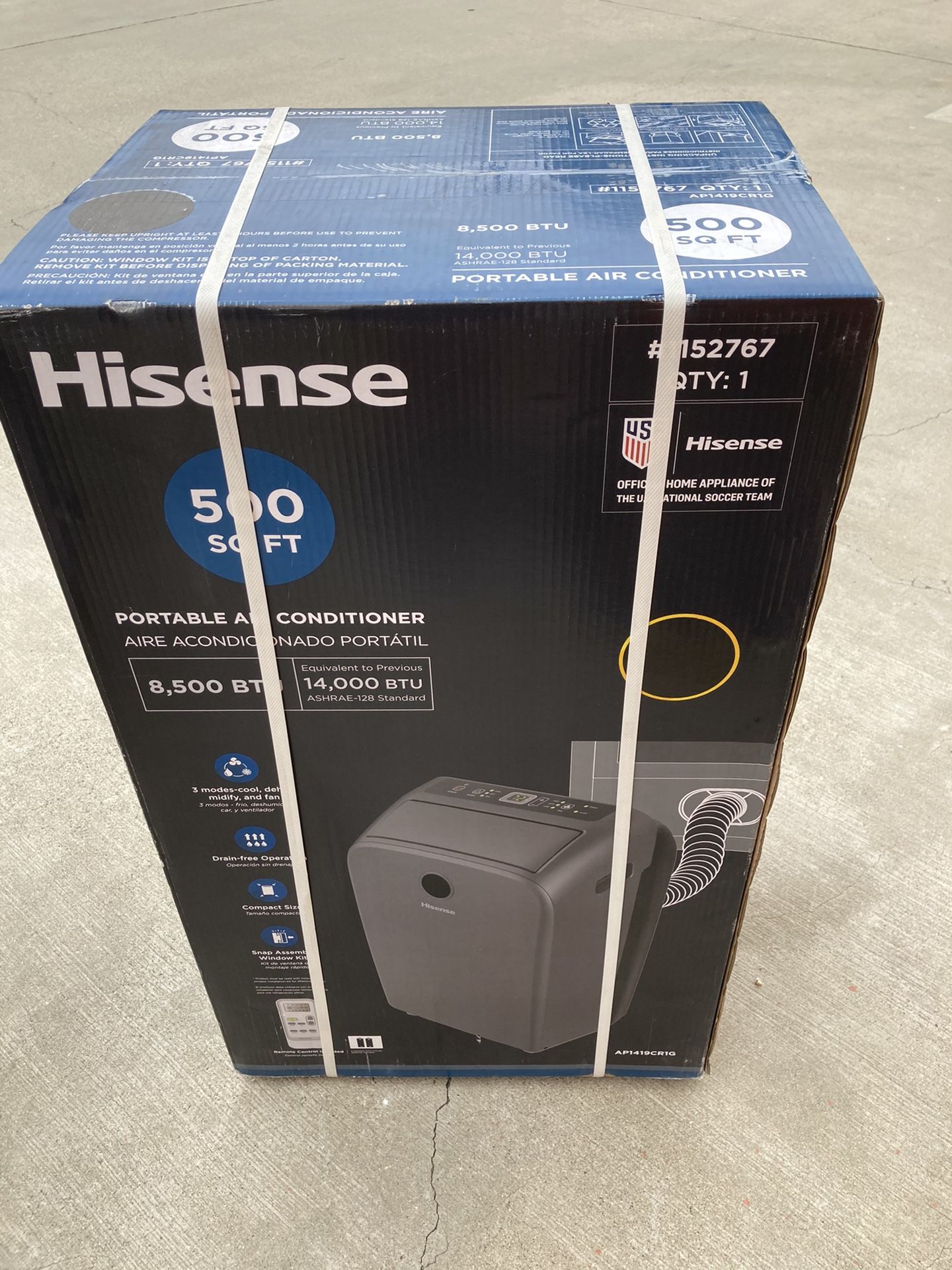 500 Sqft Hisense Portable Air Conditioner 14K BTU