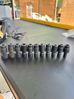 MAC Tools USA 11pc 1/2” Drive Impact Swivel Socket Lot SAE & Metric 3/8”-3/4” 10mm-14mm