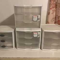 Sterilite Stacking 3 Drawer Storage Organizer