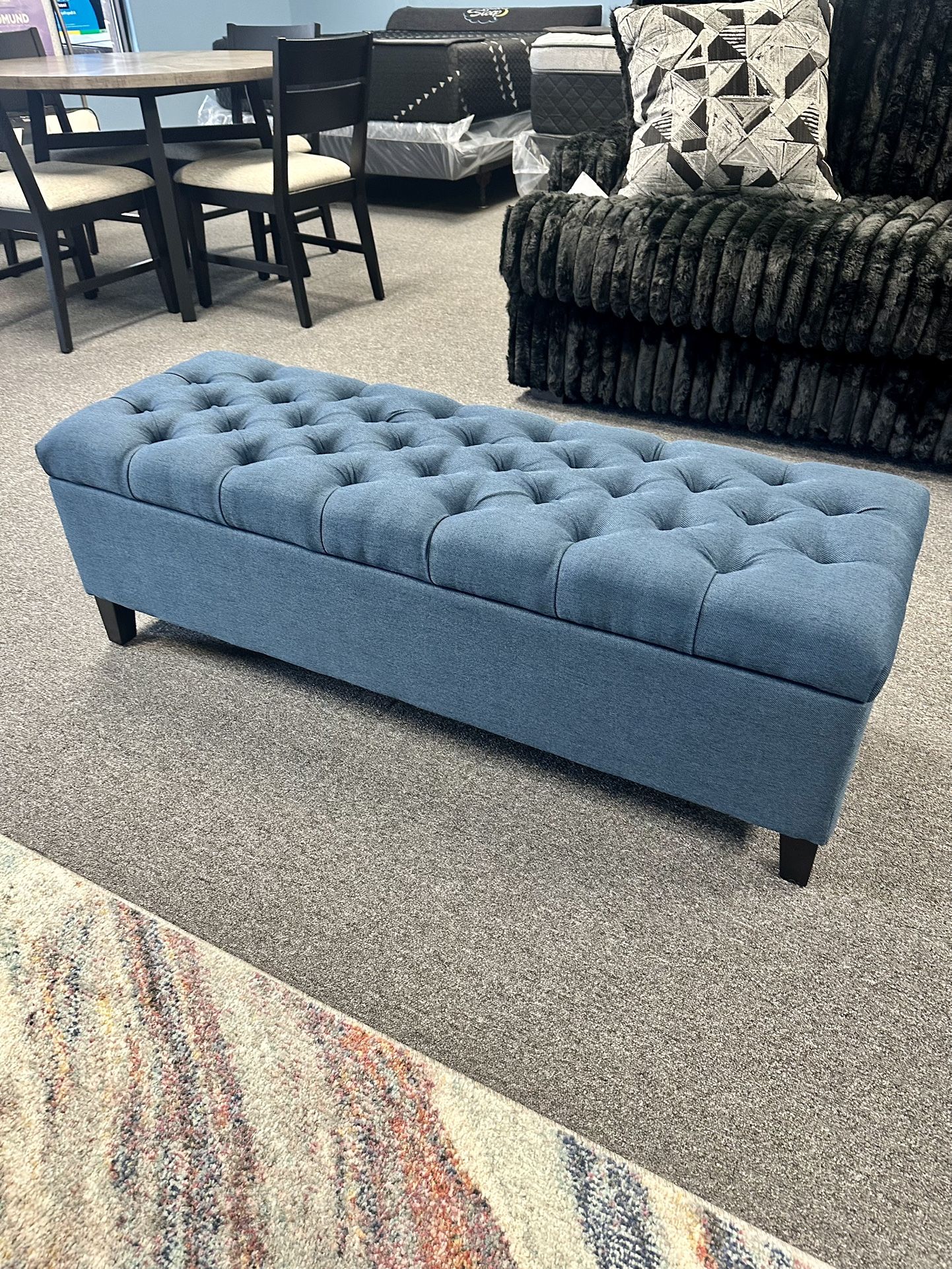 Blue Storage Bench / Ottoman