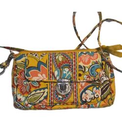 Vera bradley wallet clutch bag yellow canvas