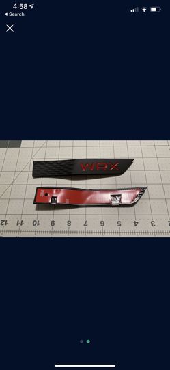 Subaru WRX 15+ Fender Badges (Matte Black With Red )