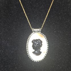 Pre-owned Vintage Jewelry:Cameo necklace $35.. heart brooche $25.. Signed rose brooche $50 firm