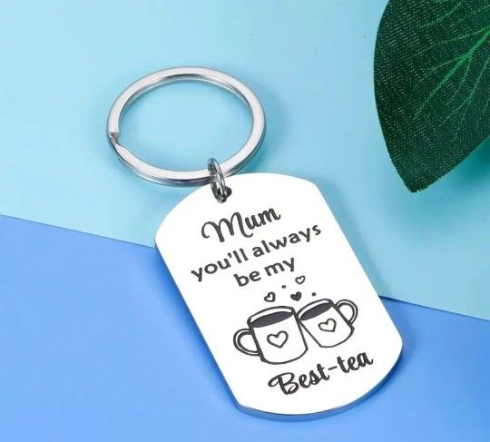 Mom, Mum, Mommy, Mamá Keychain. Llavero De Mamá. Always Be My Best-Tea. Bestie. Thank You. Love You Momma.