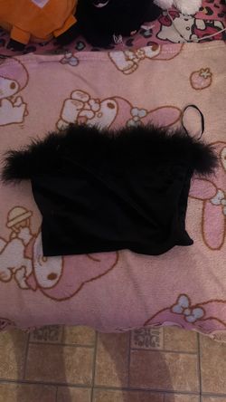 Feather black tube top