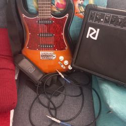 Randy Jackson Combo Electric Guitar, Amplifier, Guitar Strap, And Cable