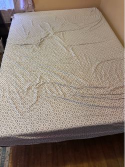 Full size bed with box spring and frame