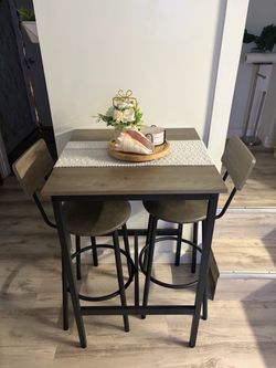 Bar Height Table and 2 Stools Set