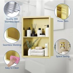 Brand New Brushed Gold Medicine Cabinet