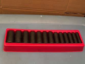 Snap-on Tools 13 pc 1/2" Drive 6-Point SAE Flank DriveR Deep Impact Socket Set (1/2-1-1/4")