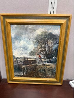 Vintage Framed Country Landscape Wall Art – 20.5” x 17.5”