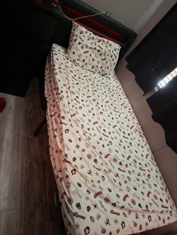 Twin metal bed frame with led headboard