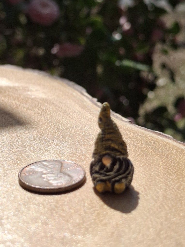 Micro Mini Dollhouse Fairy Garden Yellow Hat Gnome