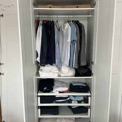 2 IKEA PAX 93’ hight white wardrobe