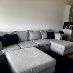 Couch With chaise + Ottoman