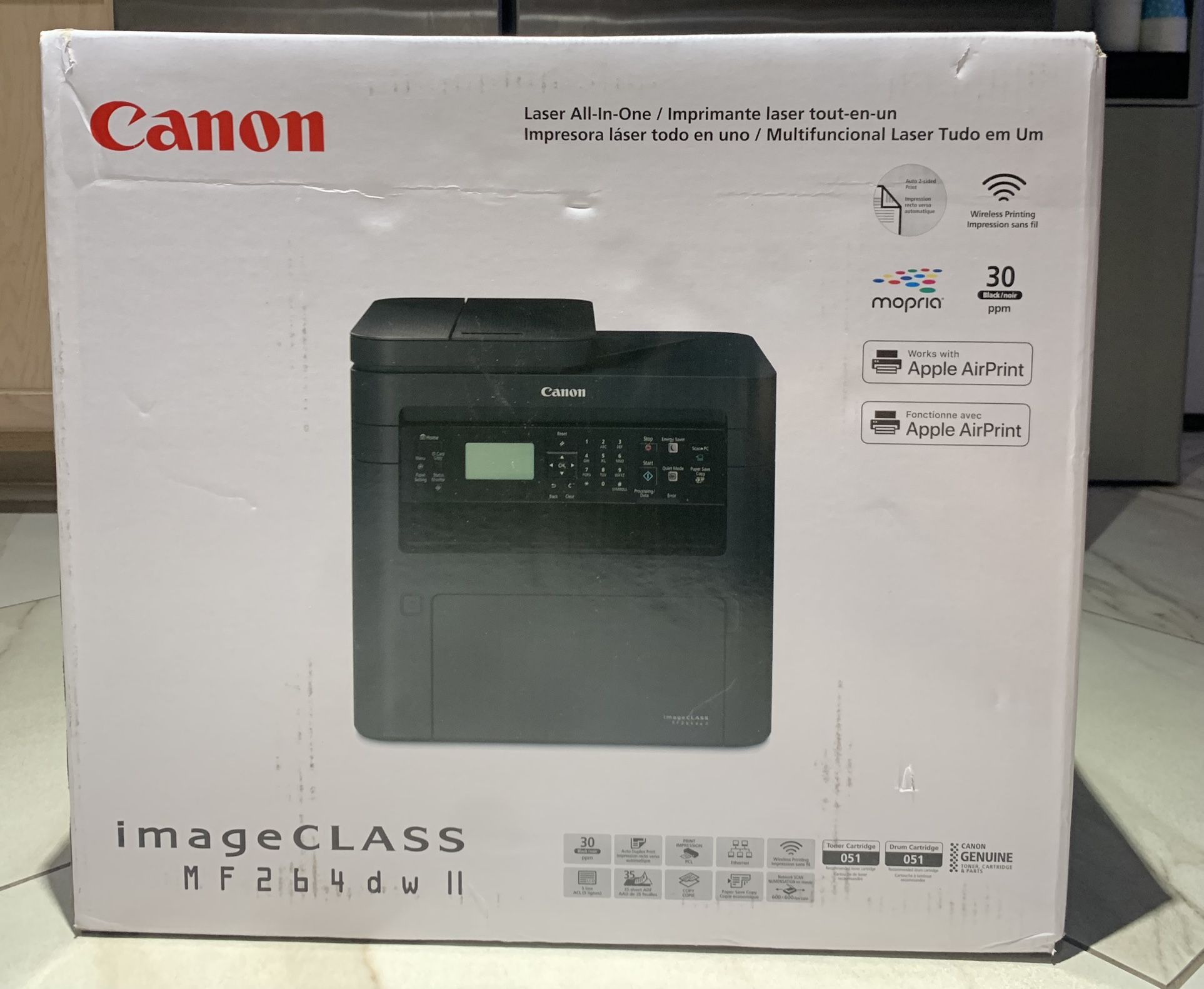 Canon imageCLASS MF264dw II Wireless Monochrome Laser Printer, Print, Copy and Scan, with Auto Document Feeder,Black