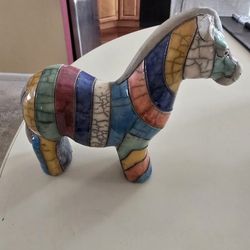 RAKU ZEBRA POTTERY SOUTH AMERICAN 