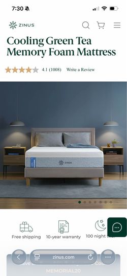 Zinus 12 Inch QUADCOOL Memory Foam Mattress, King, Cool to Touch Soft Knit Cover, Cooling Gel Infusion, CertiPUR US Certified