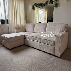 2-Pc Sectional Sofa Reversible Chaise With Storage 