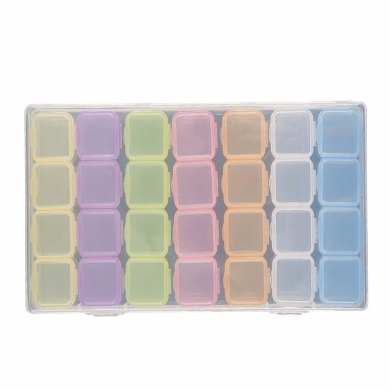 28 Grid Nail Art Storage Box Pack Of 6