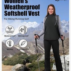 Women's running vest, fleece-lined, zip-up, 