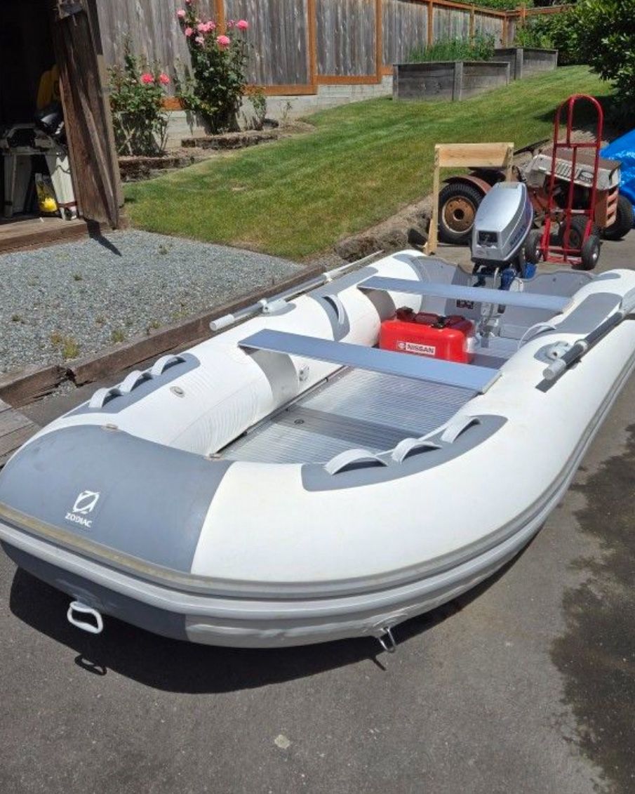 🚤 Fully Outfitted Zodiac Cadet 350 Inflatable Boat + 9.9hp Motor — Adventure Starts Now