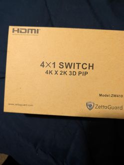 ZettaGuard 4x1 HDMI Switch with Picture-in-Picture (ZW410) - 4K, 3D - New