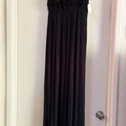 Women’s New Long Strapless Gown with Flower design size Medium