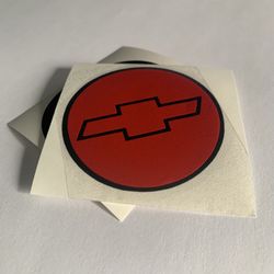 Chevy Wheel Cap Vinyl Stickers Red/Black Set