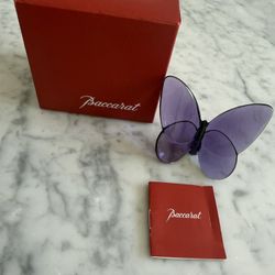 Baccarat Purple Butterfly With Box Authentic 
