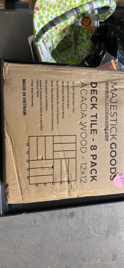Majestic Goods Acacia Wood Deck Tiles 8-Pack 12x12