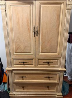 Wood Armoire Wardrobe with Drawers