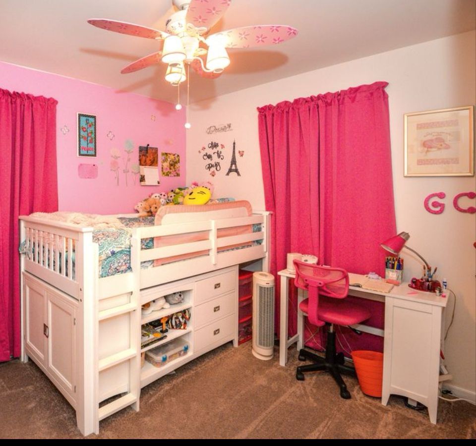 REDUCED Nice Kids space saving solid white oak twin loft bed, Desk, Dressers-furniture