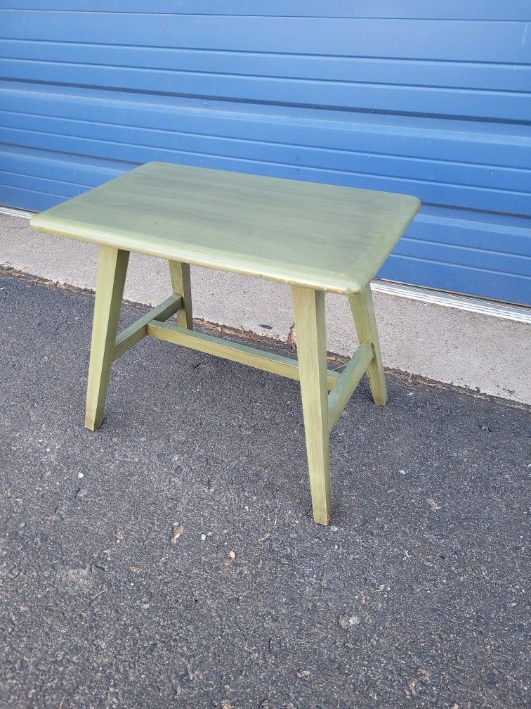 Small Vintage Painted Wood Bench or Foot Stool