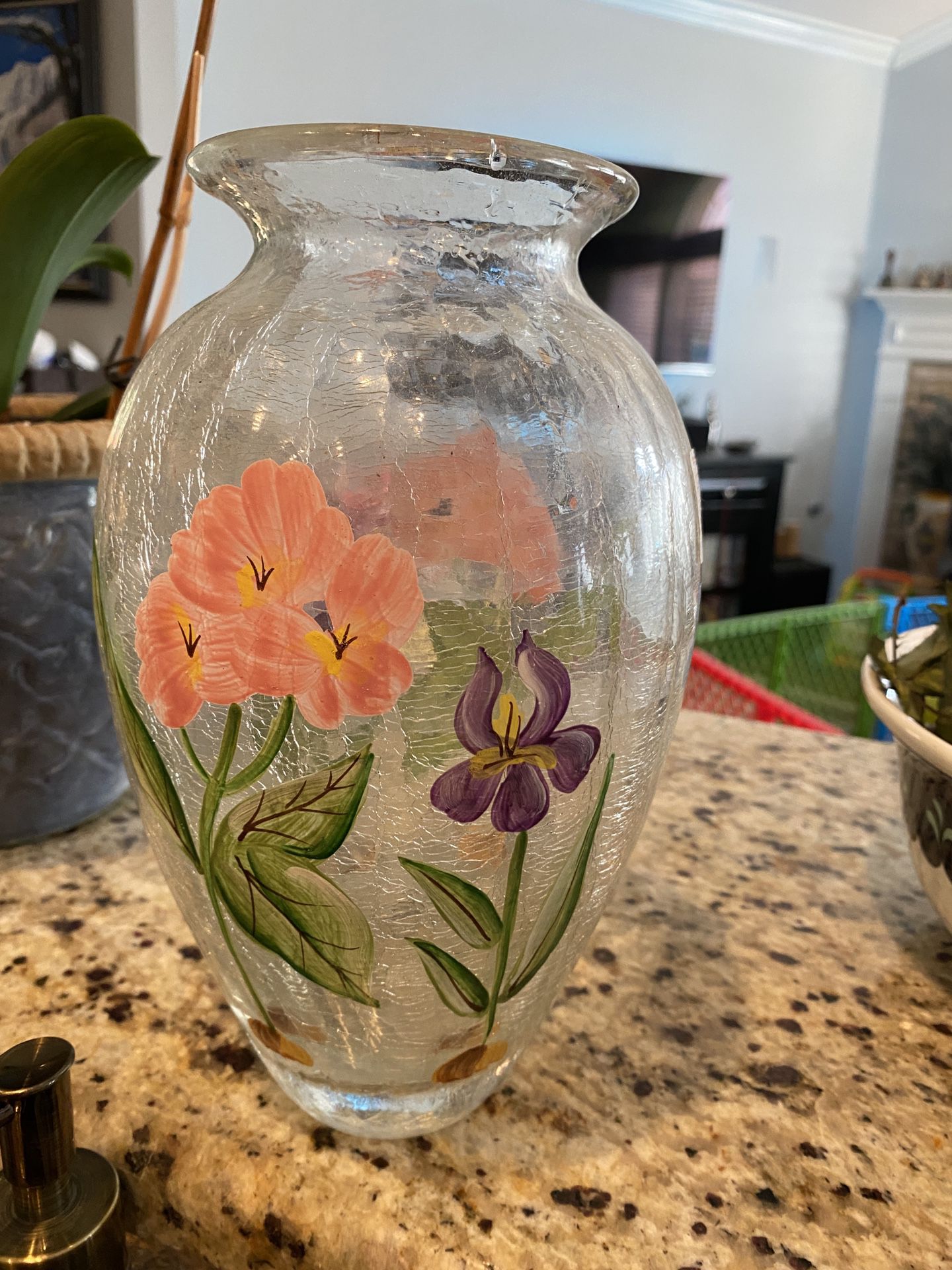 Fifth avenue handpainted crystal vase