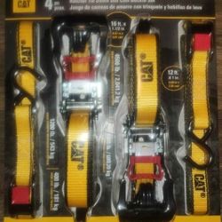 Cat 4 Piece Ratchet Tie Down & Cam Buckle Set 16' X1 1/2" BRAND NEW FACTORY SEALED PACKAGE