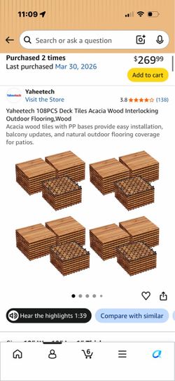 270 Acacia Wood interlocking Flooring