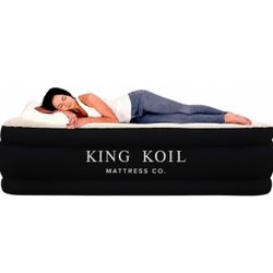 King Koil Air Mattress Twin with Built-in Pump, Inflatable Blow Up Bed