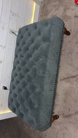 Teal velvet tuft bench cost originally 250 moving sale