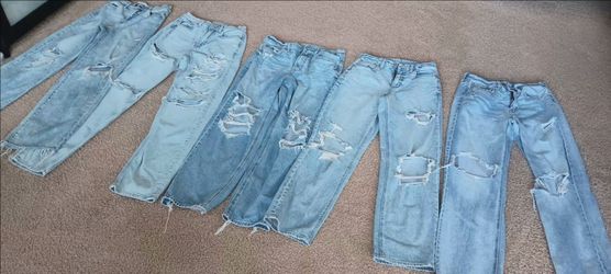 4 Ambercrobie and 1 D Alta State Woman / Girl Rips Jeans