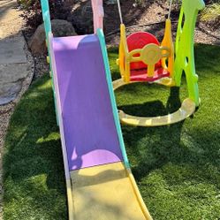kids slide and swing set