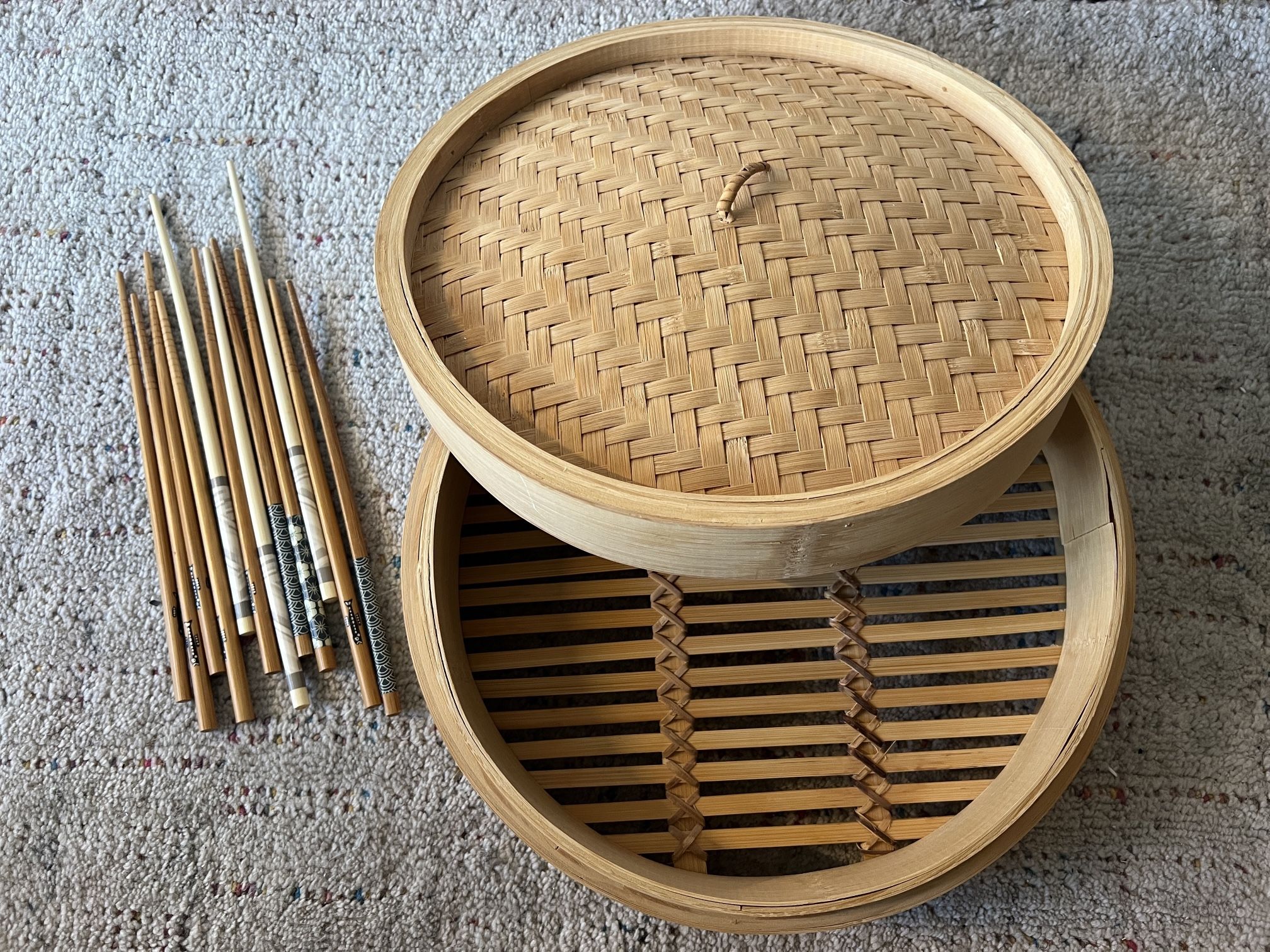 Bamboo Steamer & Chopsticks